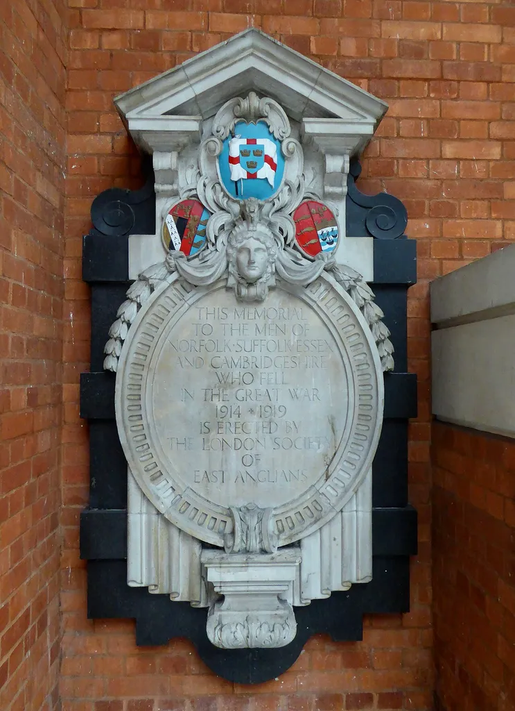 The memorial in Liverpool Street Station to soldiers from Eastern England who fought in the First World War.