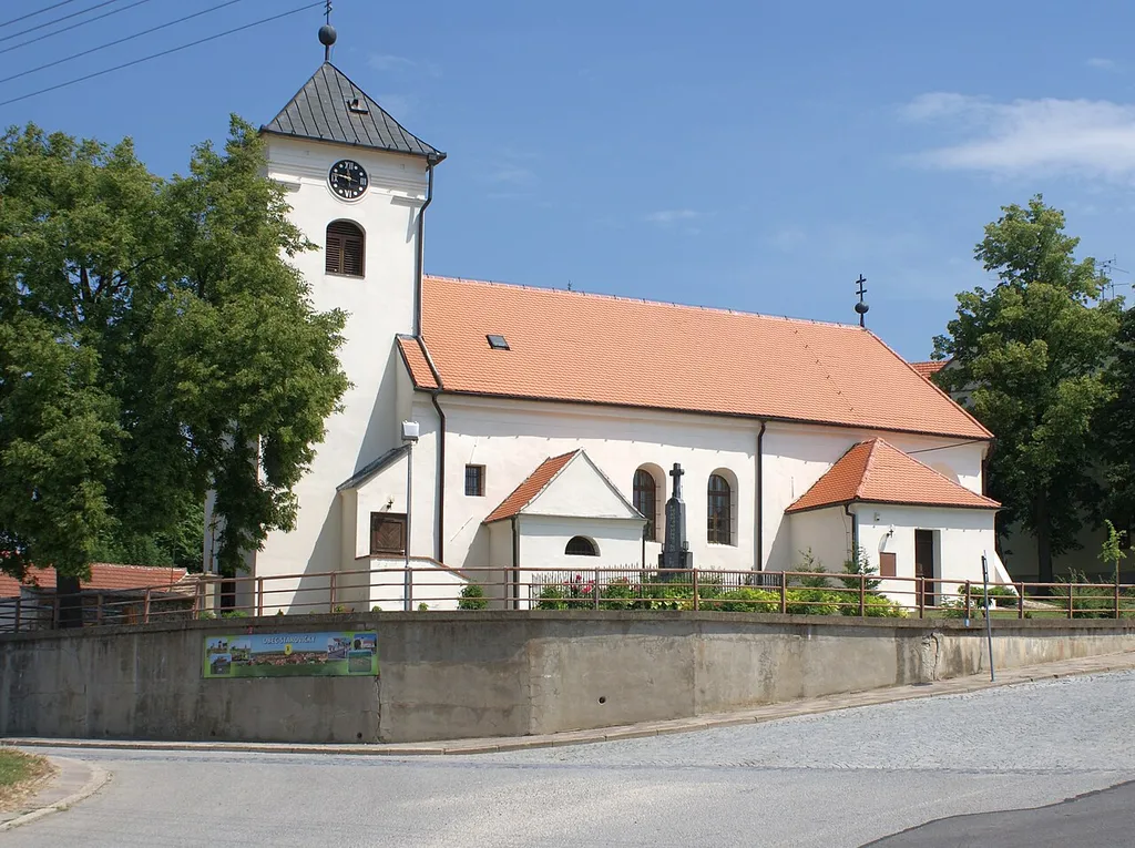 Starovičky, a village in Břeclav District, Czech Republic, church of St Catherine.