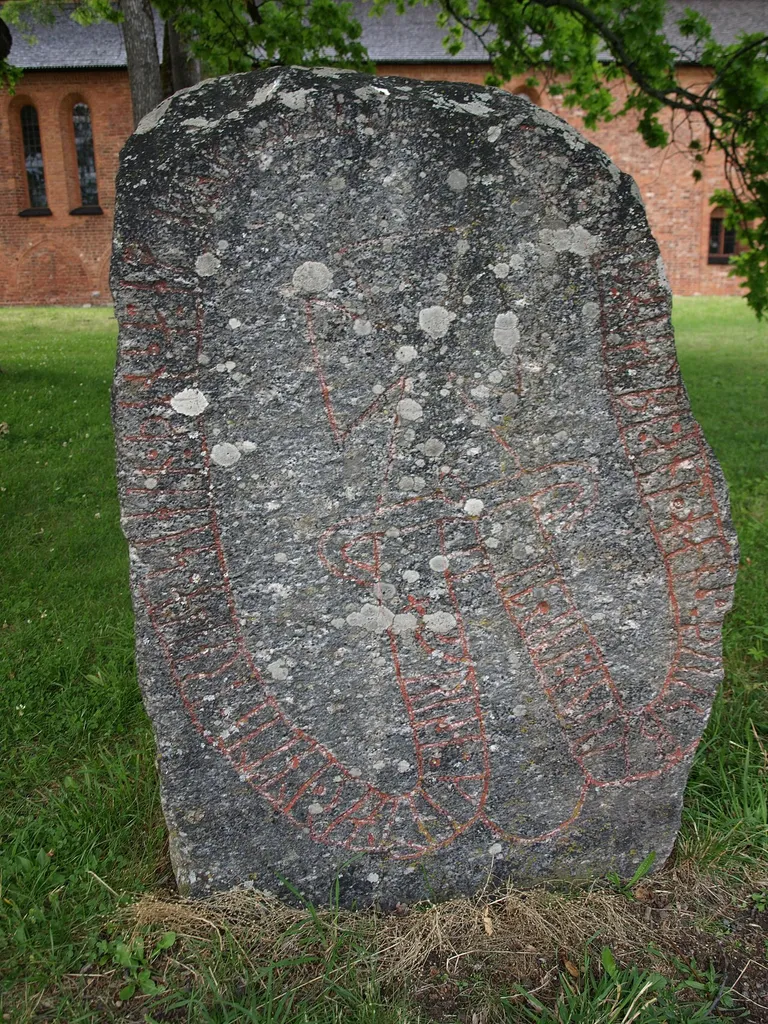 The runestone Upplands runinskrifter 379 in Sigtuna, Uppland, Sweden.