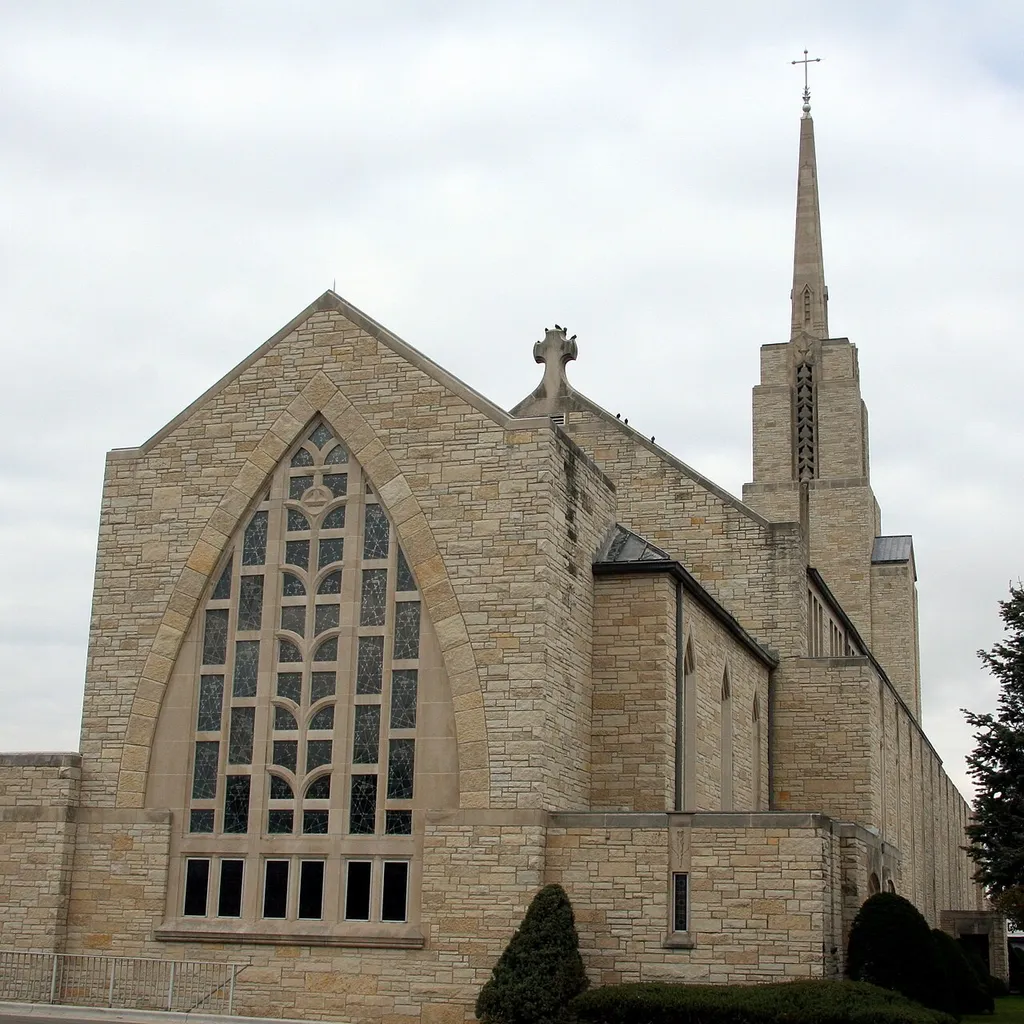 The south side of the Cathedral of St. Joseph the Workman, 530 Main Street, La Crosse, Wisconsin