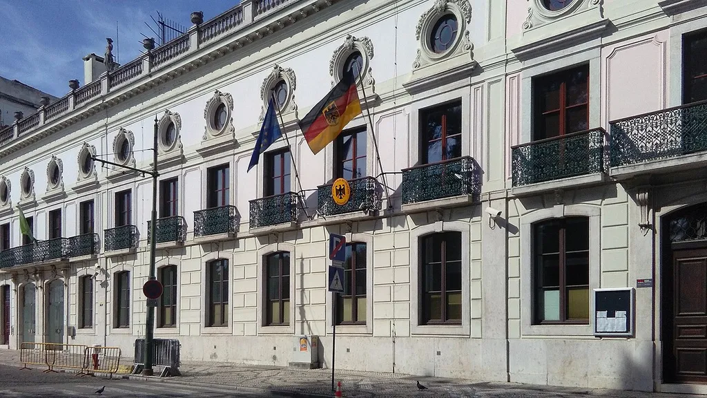 Building of the German embassy in Lisbon, Portugal.