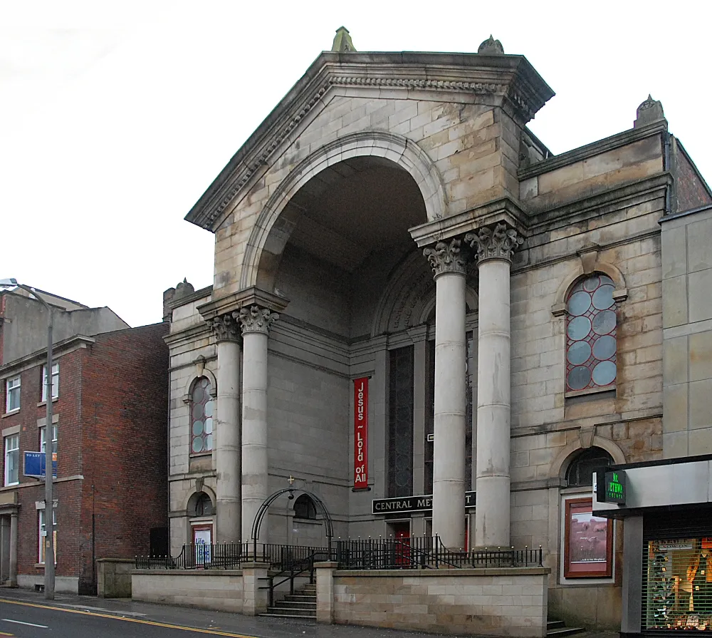 Central Methodist Church, Lune Street, Preston, Lancashire, seen from the northeast