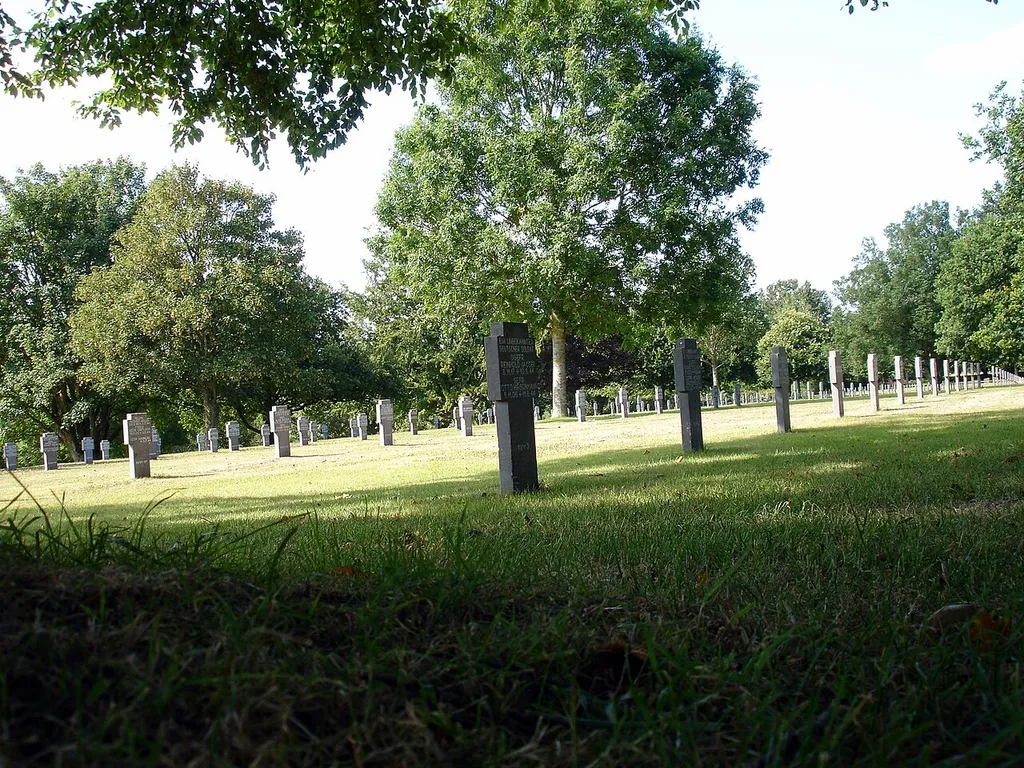 Image taken in August 2006 by Luke M. Curley. Orglandes War Cemetery, Orglandes, Normandy, France. A World War 2 Cemetery for 10,152 German troops.