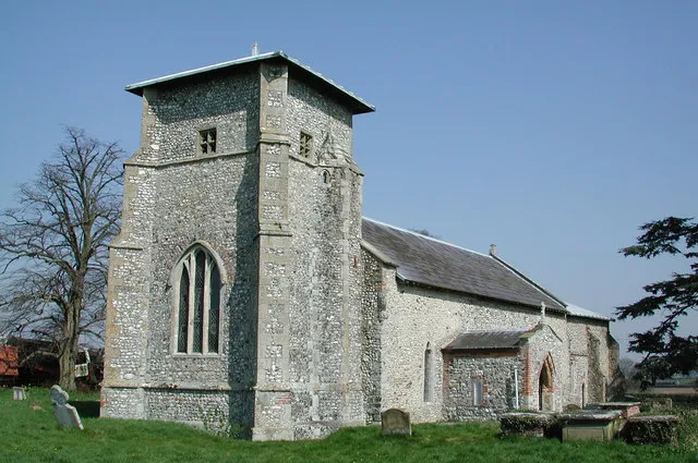 All Saints' parish church, Toftrees, Norfolk, seen from the southwest