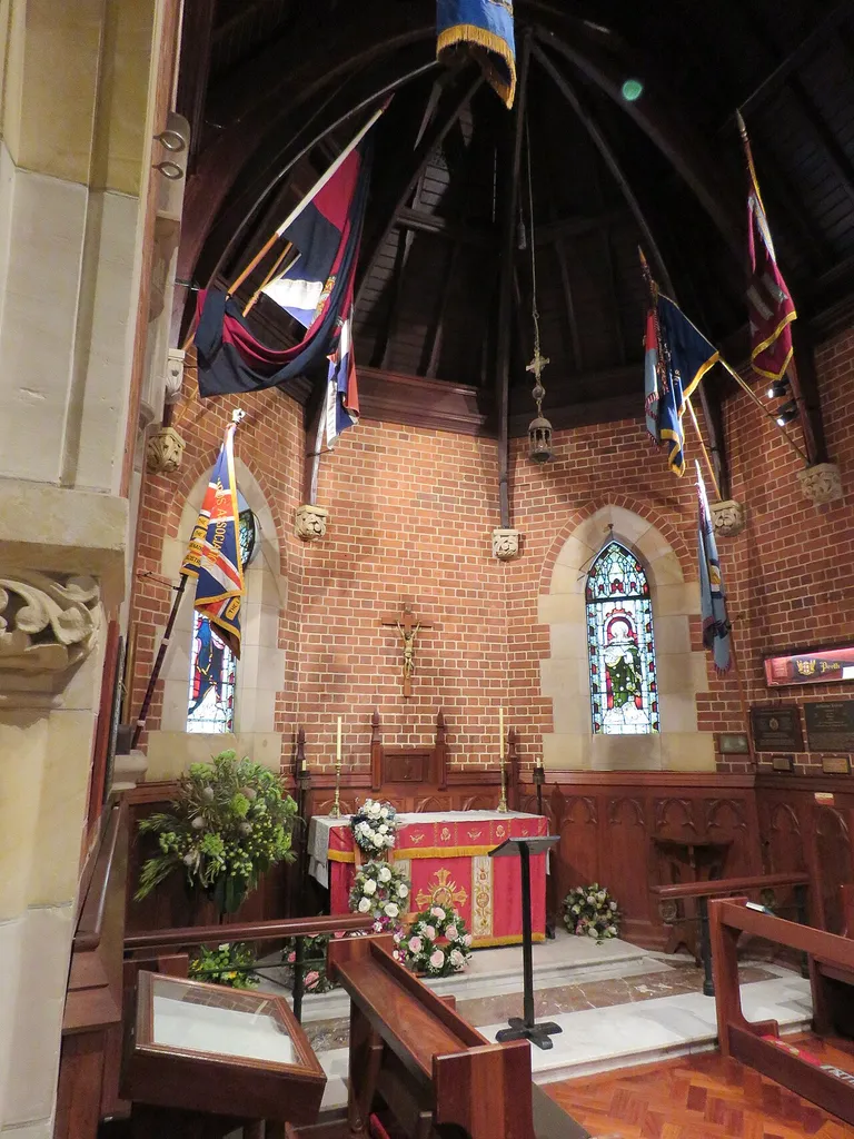 The state heritage listed Soldier's Chapel, St George's Cathedral, Perth, Western Australia.