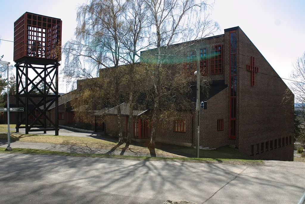 Stovner kirke (church) in Oslo by architect Harald Hille, 1979.