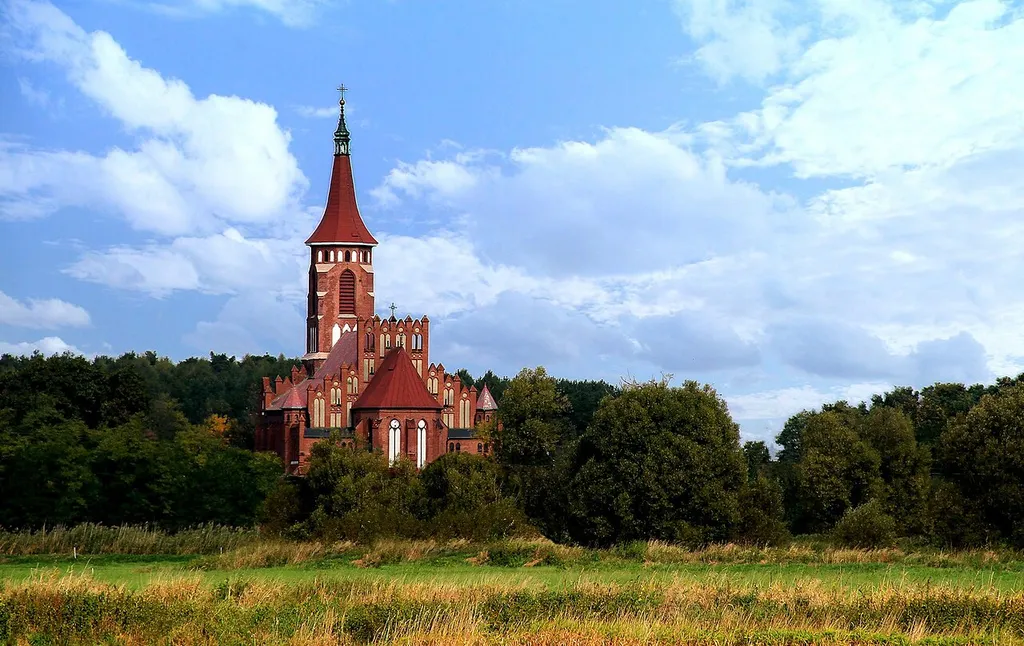 Church of Saint John the Baptist in Kazimierz, view from Ner river