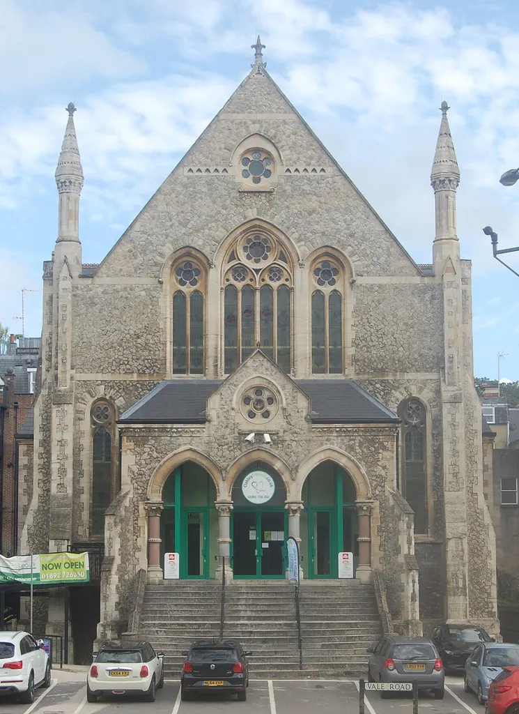 The former Vale Royal Methodist Church, Vale Road, Royal Tunbridge Wells, Borough of Tunbridge Wells, Kent, England. Built in 1873, it closed in 2015 and has been converted into a gymnasium.