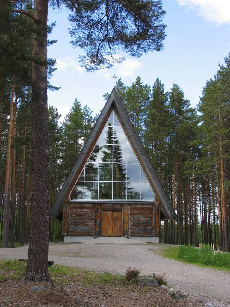 Paateri church (1991) in Lieksa, Finland. The church was build by sculptor Eva Ryynänen