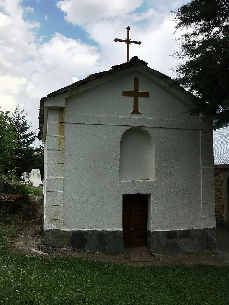 The front view of the Gabriel the Archangel Church in the village of Oreovec