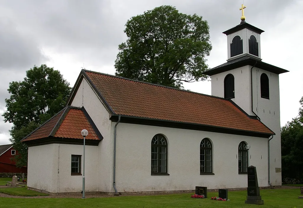 Håkantorps kyrka (Swedish:Church of Håkantorp) in Västergötland, Sweden.