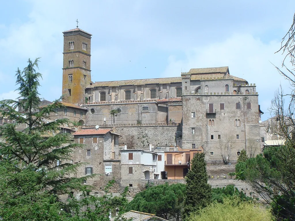 View of old city of Sutri, Italy, with the Cathedral of Santa Maria Assunta
