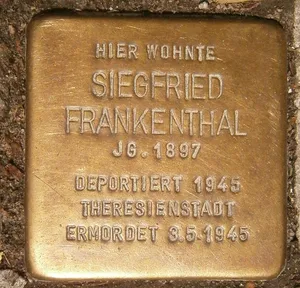 Stolperstein dedicated to Siegfried Frankenthal