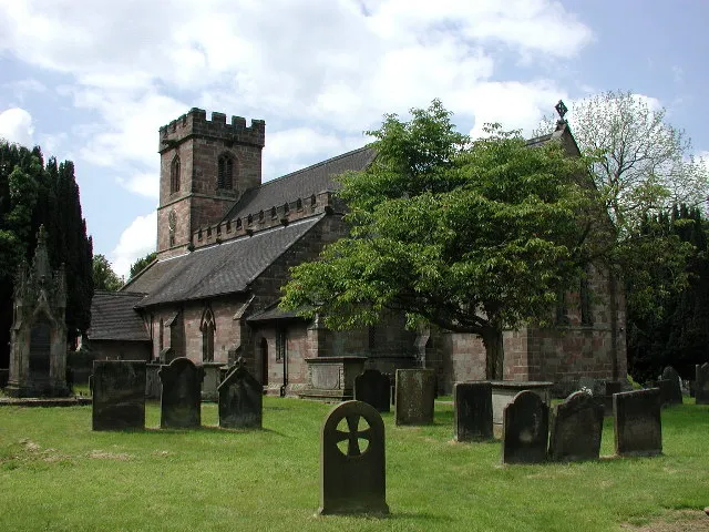 All Saints parish church, Standon, Staffordshire, seen from the southeast