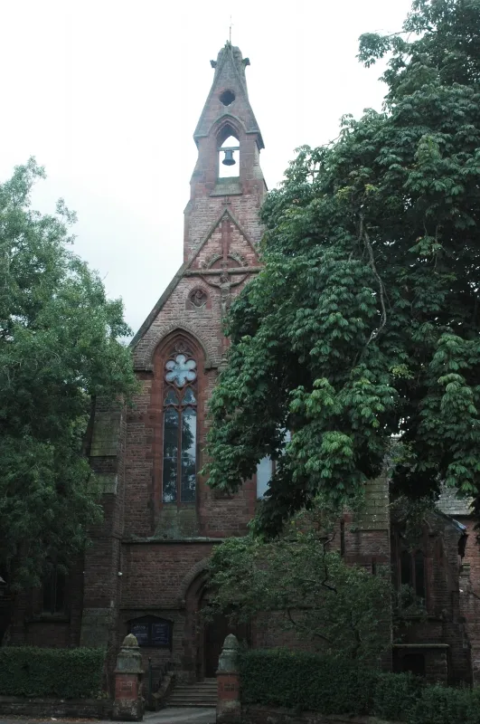 Front of Church of Our Lady and St Michael Catholic Church in Workington, England.