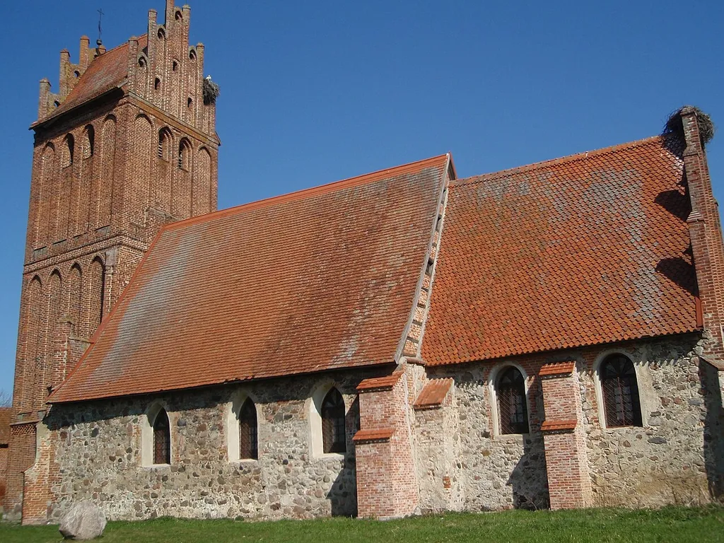 Church in the village Muehlhausen in Kaliningrad Oblast