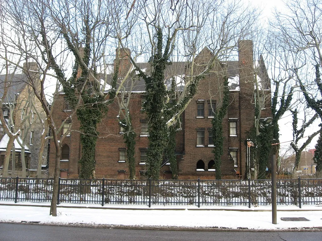 Western side of the Trinity Cathedral Church Home, located at 2227 Prospect Avenue in Cleveland, Ohio, United States. Built in 1895, it is listed on the National Register of Historic Places.