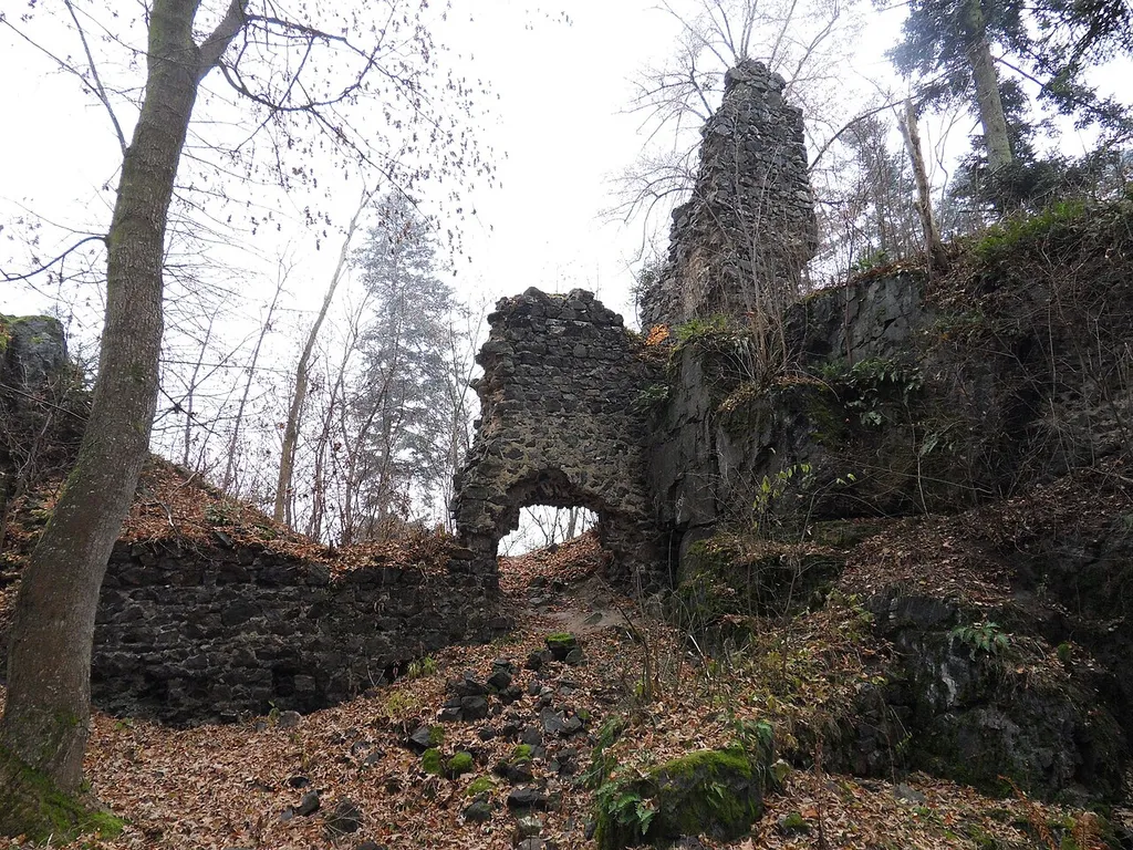 Castle Skála (Ruins of castle in Plzeň-South District ). The southern part of the castle.