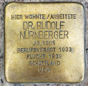 Stolperstein dedicated to Rudolf Nürnberger
