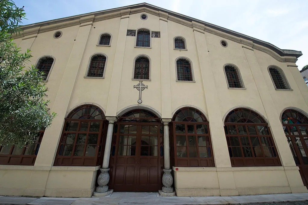 The Church, dedicated to the Presentation of the Virgin Mary to the Temple, is the first Greek Orthodox Church built in the Beyoğlu region. It was built by Hacı Komninos Kalfa during the reign of Suladan Selim III, and with the renovations and additions made over time, it became a large basilica with five naves. It has three entrances: Istiklal Street, Meşrutiyet Street and Hazzopoulos Passage. The church is open for worship and continues to provide services. The Church of Virgin Mary, which is the only church that was not damaged during the events of 6-7 September 1955, was damaged during the bomb attack on the British Consulate nearby on 20 November 2003. After the restoration and repair, it was reopened for worship after the ceremony held on 21 November 2009.
