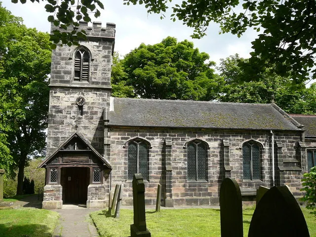 St Chad's parish church, Bagnall, Staffordshire, seen from the south