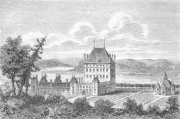 Slottet Bråborg, efter Erik Dahlbergs förlaga från sekelskiftet 1700. Avbildning i "Sveriges historia III", skriven av Oskar Alin, tryckt i Stockholm 1889, sidan 442.