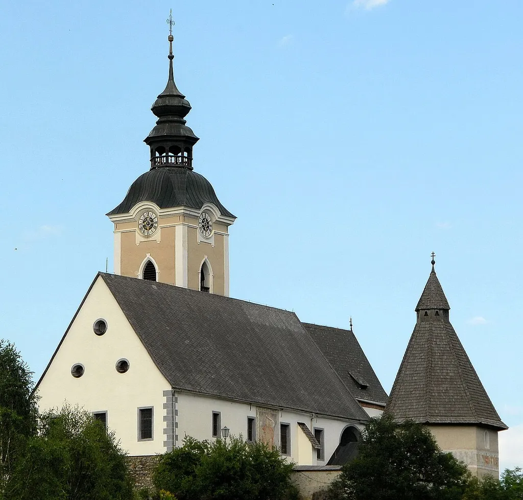 Parish church Saint Leonard, market town Metnitz, district Sankt Veit, Carinthia, Austria, EU