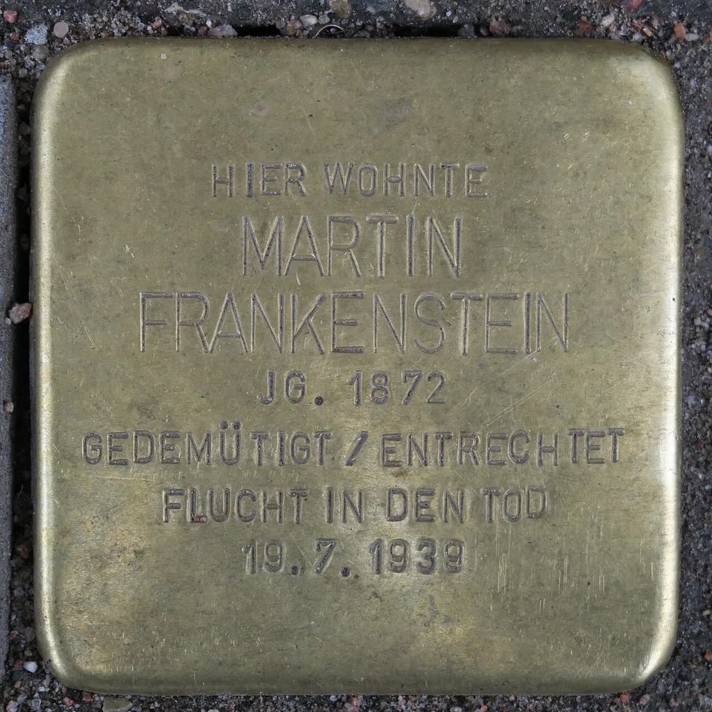 Stolperstein dedicated to Martin Frankenstein