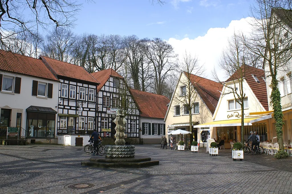 Der Marktplatz in Tecklenburg, Nordrhein-Westfalen
