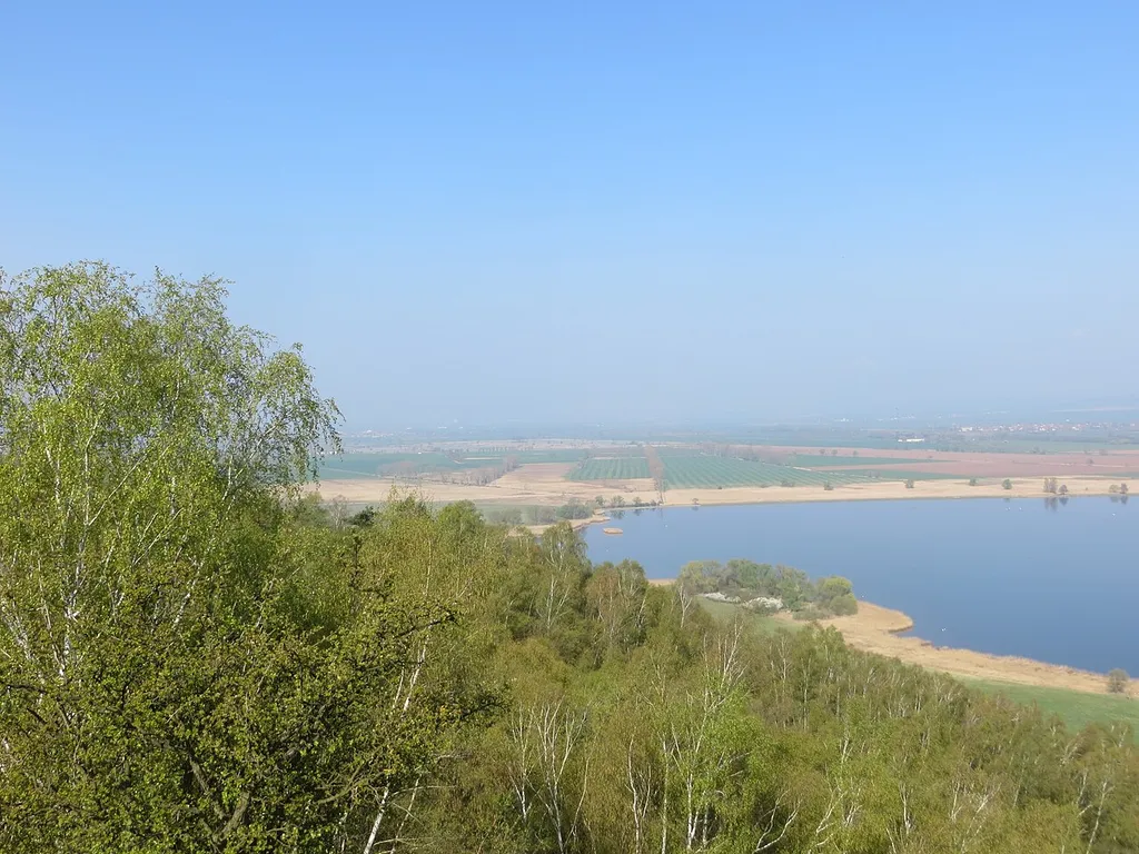 Blick von der Osterkippe zum westlichen Stausee