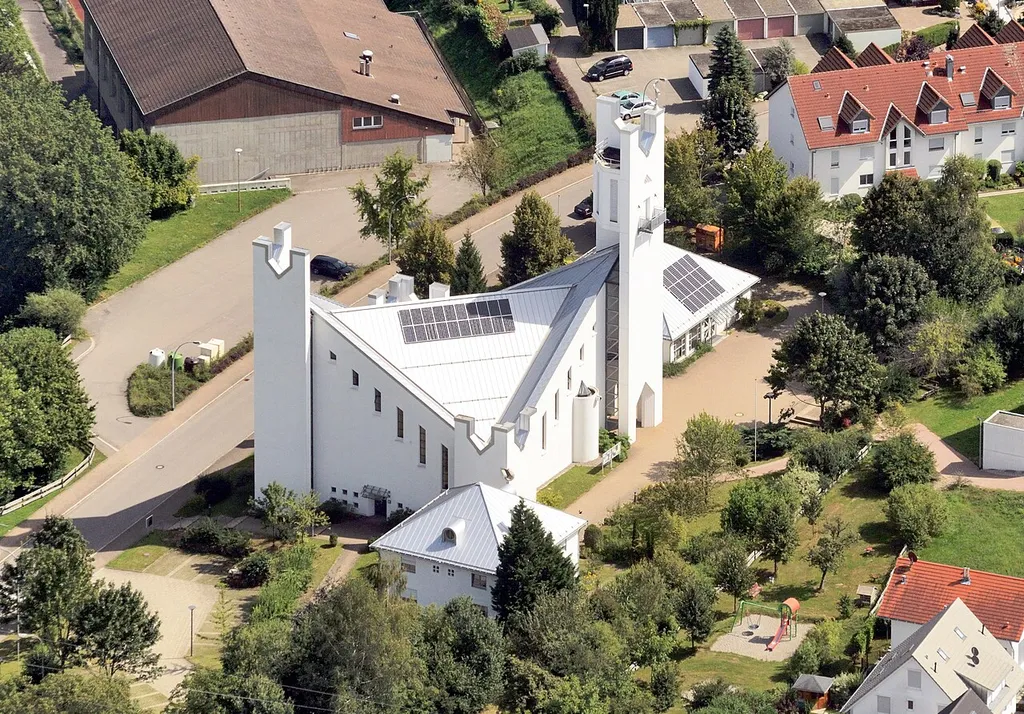 aerial view of Saint Michael Church, Rheinfelden-Karsau