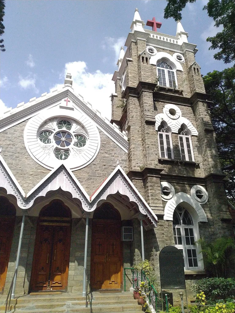 It's the image of the front entrance of Hudson Memorial Church which is located near corporation circle of Bengaluru urban.