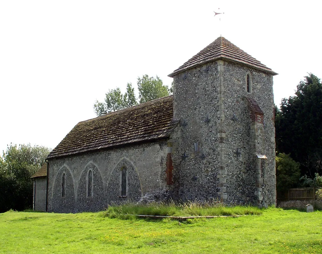 St Botolph's Church, Botolphs, West Sussex from the north west.