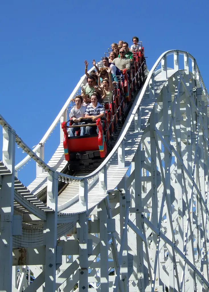 The Scenic Railway at en:Luna Park, Melbourne, viewed from Shakespeare Grove. By me.