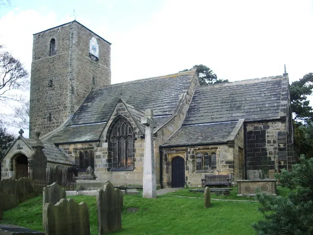 The Parish Church of St Oswald, Leathley, built c. 1100, extended c. 1470