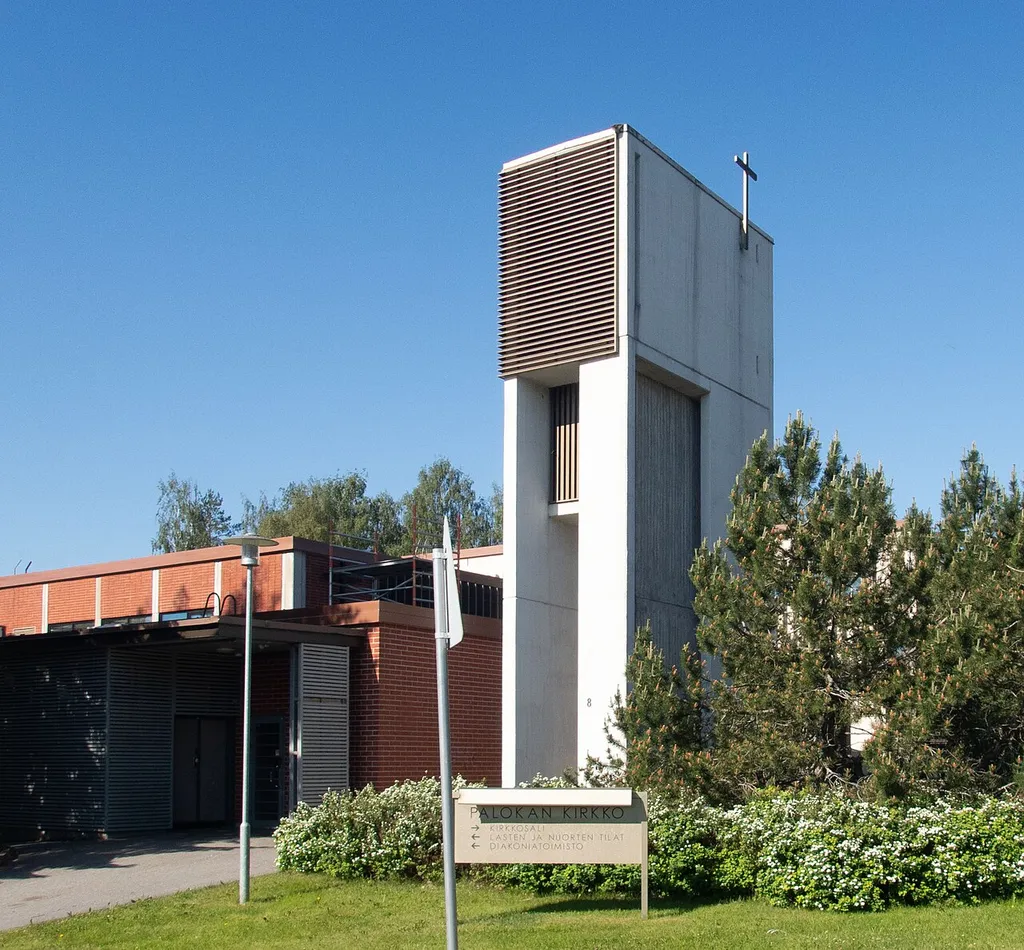 Palokka church in Jyväskylä, Finland, completed 1978, extension 1999