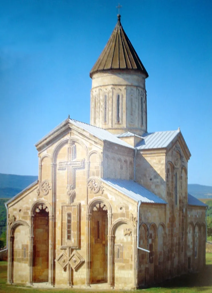Samtavisi Cathedral — a classical stone Georgian Orthodox church in Georgia.