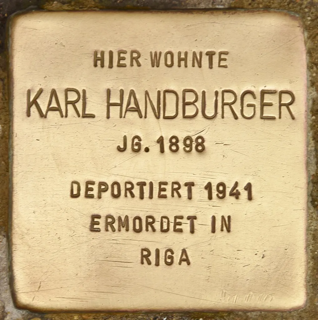 Stolperstein dedicated to Karl Handburger