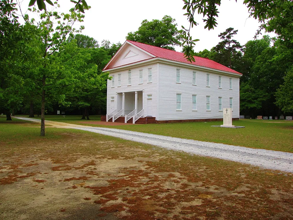 Old Bluff Presbyterian Church is a historic church in Wade, North Carolina. This is an image of a place or building that is listed on the National Register of Historic Places in the United States of America. Its reference number is 74001345 (Wikidata).