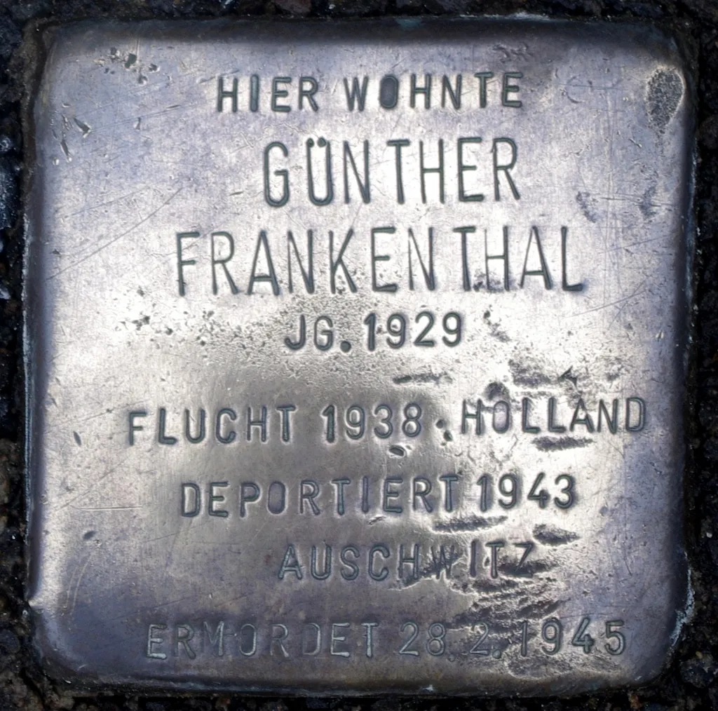 Stolperstein dedicated to Günther Frankenthal
