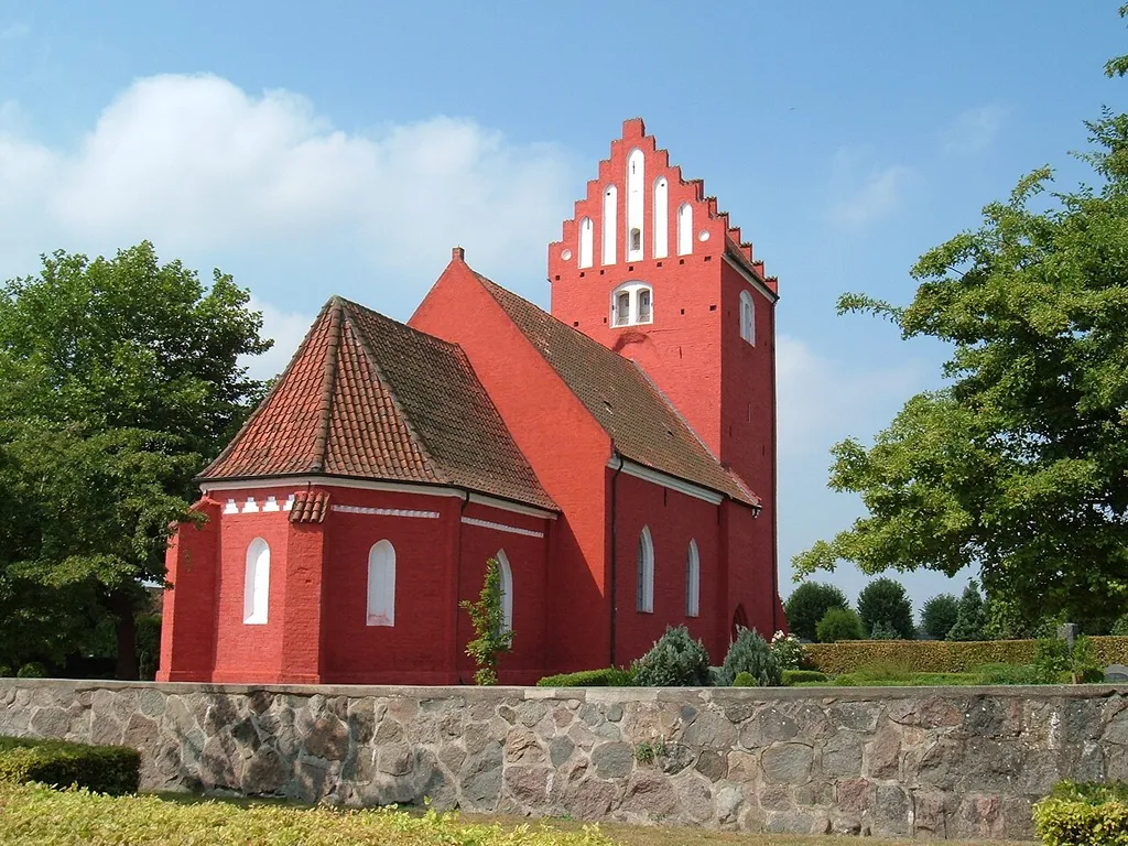 Nørre Alslev church on the island of Falster, Denmark. Taken by contributor, July 2006