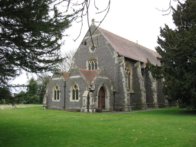 All Saints Church, Long Marston – West End While this church was consecrated in 1883 it was not finished until 1888 due to lack of funds, and plans to build a church tower at the west end were abandoned.