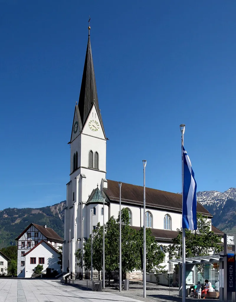 Parish church of Eschen, principality of Liechtenstein