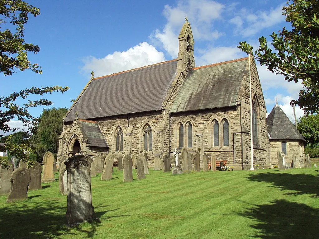 St Philip's parish church, Kelsall, Cheshire, seen from the southeast