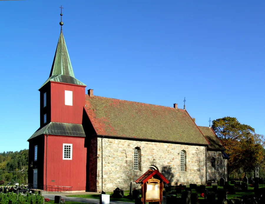 Hedrum church, Larvik, Norway. Medieval stone church.