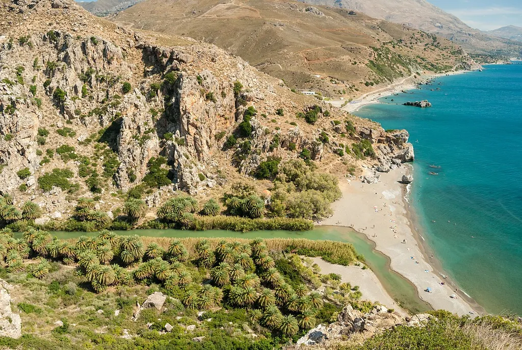 Preveli beach from viewing platform
