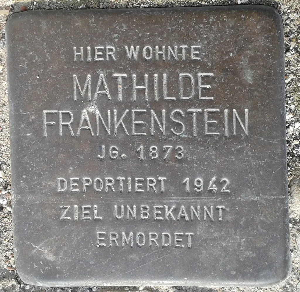 Stolperstein dedicated to Mathilde Frankenstein
