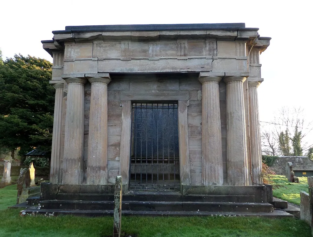 Campbell of Craigie Mausoleum, St Quivox, South Ayrshire, Scotland. Greek temple Doric style by William Henry Playfair.