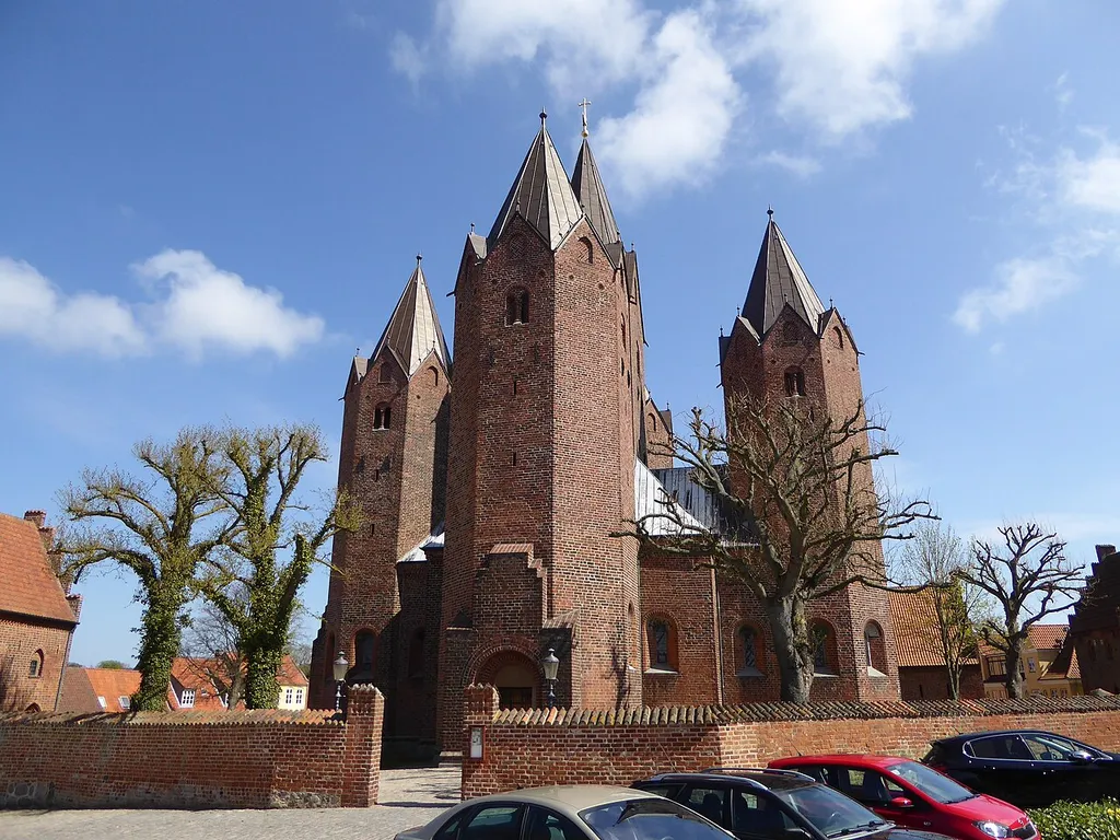 Vor Frue Kirke (Church of Our Lady) in Kalundborg in Denmark. The church is known for it's five towers.