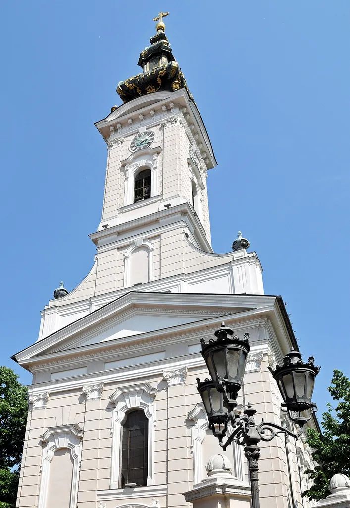 The Orthodox Cathedral of Saint George is a head church of Serbian Orthodox. It was built between 1860 and 1905, after the old temple was almost totally destroyed in the Revolution of 1848/1849. The church was built on the place of older one, dating from 1734. The Novi Sad Orthodox Cathedral is dedicated to the Saint George. Inside the church there are 33 icons on the iconostasis, historical pictures above both choirs, as well as two large throne icons.